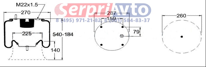 Пневморессора 810 без стакана / 4520000800