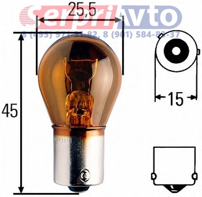 Лампа 24V/21W габаритная (ЖЕЛТАЯ)